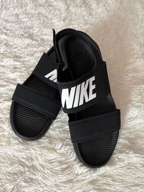 Nike Black Slides with White NIKE Logo